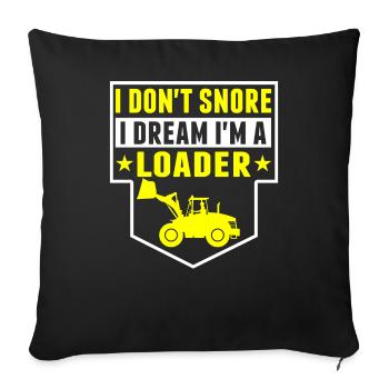 Je ne ronfle pas, je suis chargeur - Housse de coussin décorative 45 x 45 cm - noir - Devant