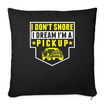 Je ne ronfle pas, je rêve, je me fais ramasser - Housse de coussin décorative 45 x 45 cm - noir - Devant