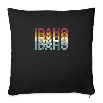 US 70s Retro State Vintage Idaho - Sofa pillowcase 17,3'' x 17,3'' (45 x 45 cm) - black - Front