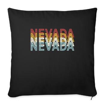 US 70er Retro State Vintage Nevada - Sofakissenbezug 45 x 45 cm - Schwarz - Vorne