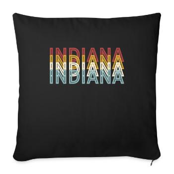US 70s Retro State Vintage Indiana - Sofa pillowcase 17,3'' x 17,3'' (45 x 45 cm) - black - Front