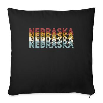 US 70s Retro State Vintage Nebraska - Sofa pillowcase 17,3'' x 17,3'' (45 x 45 cm) - black - Front