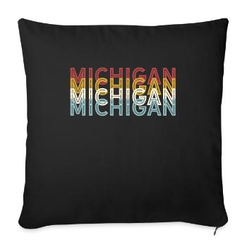 US 70s Retro State Vintage Michigan - Sofa pillowcase 17,3'' x 17,3'' (45 x 45 cm) - black - Front