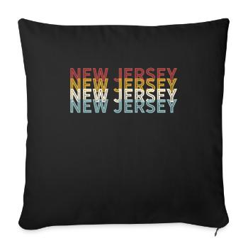 US 70s Retro State Vintage New Jersey - Sofa pillowcase 17,3'' x 17,3'' (45 x 45 cm) - black - Front