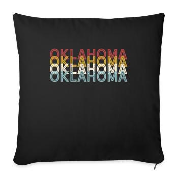 US 70s Retro State Vintage Oklahoma - Sofa pillowcase 17,3'' x 17,3'' (45 x 45 cm) - black - Front