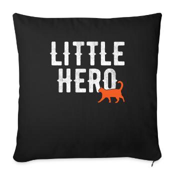 Petit Héros - Chat Animal Mignon - Housse de coussin décorative 45 x 45 cm - noir - Devant