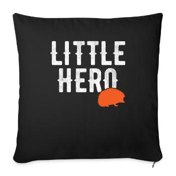 Petit Héros - Mignon Animal Hérisson - Housse de coussin décorative 45 x 45 cm - noir - Devant