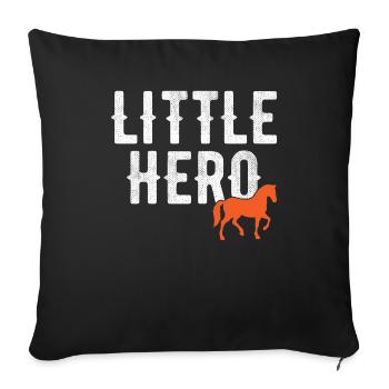 Petit Héros - Cheval animal mignon - Housse de coussin décorative 45 x 45 cm - noir - Devant