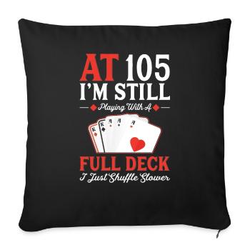 Playing cards for the 105th birthday - Sofa pillowcase 17,3'' x 17,3'' (45 x 45 cm) - black - Front