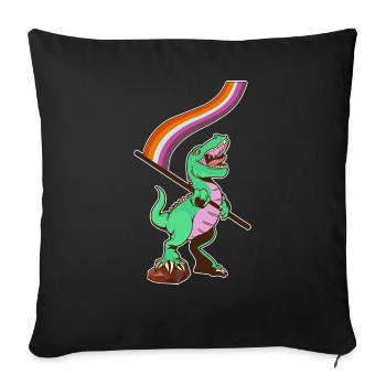 LGBTQ-Flagge - Dinosaurier-Lesbe - Sofakissenbezug 45 x 45 cm - Schwarz - Vorne