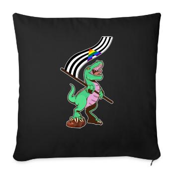 LGBTQ-Flagge - Dinosaurier Straight Ally - Sofakissenbezug 45 x 45 cm - Schwarz - Vorne