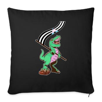 Drapeau LGBTQ - Dinosaur Trans Ally - Housse de coussin décorative 45 x 45 cm - noir - Devant