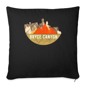 Vintage - Parc national de Bryce Canyon - Housse de coussin décorative 45 x 45 cm - noir - Devant
