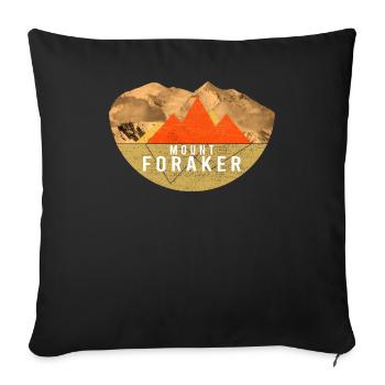 Vintages USA Randonnée - Mont Foraker - Housse de coussin décorative 45 x 45 cm - noir - Devant