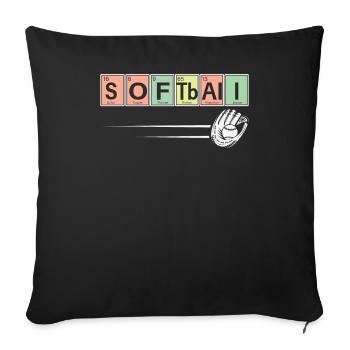 Softball-Spieler-Sport-Chemie - Sofakissenbezug 45 x 45 cm - Schwarz - Vorne