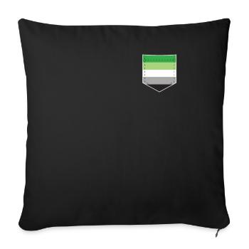 LGBTQ Aromantic Pride Flag Pocket - Sofakissenbezug 45 x 45 cm - Schwarz - Vorne