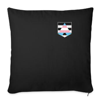 Poche du drapeau LGBTQ Trans Ally Pride - Housse de coussin décorative 45 x 45 cm - noir - Devant