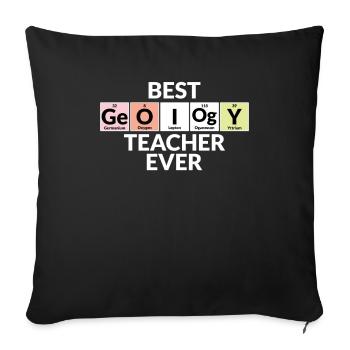 Meilleur professeur de géologie de tous les temps - Housse de coussin décorative 45 x 45 cm - noir - Devant