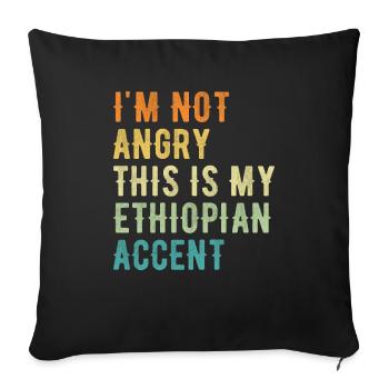 I'm not evil, my Ethiopian accent - Sofa pillowcase 17,3'' x 17,3'' (45 x 45 cm) - black - Front