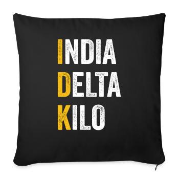 Computer-Chat India Delta Kilo - IDK - Sofakissenbezug 45 x 45 cm - Schwarz - Vorne