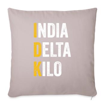Chat informatique Inde Delta Kilo - IDK - Housse de coussin décorative 45 x 45 cm - taupe clair - Devant