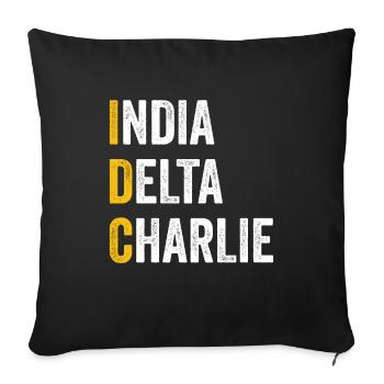 Computer-Chat India Delta Charlie - IDC - Sofakissenbezug 45 x 45 cm - Schwarz - Vorne