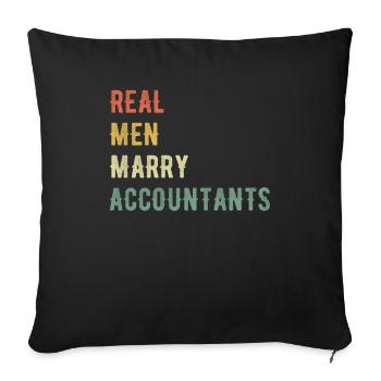 De vrais hommes épousent des comptables - Housse de coussin décorative 45 x 45 cm - noir - Devant
