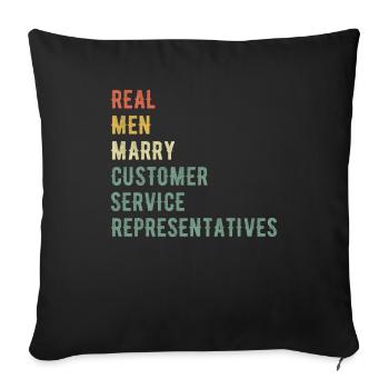 Real Men Marry CS Representatives - Sofa pillowcase 17,3'' x 17,3'' (45 x 45 cm) - black - Front