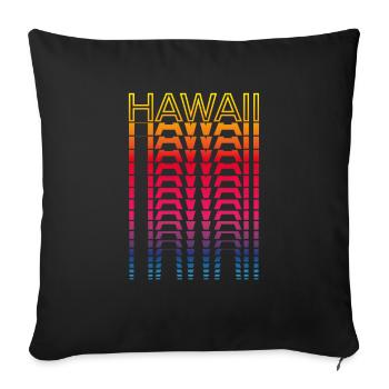 Retro Nostalgic USA État - Rainbow Hawaii - Housse de coussin décorative 45 x 45 cm - noir - Devant