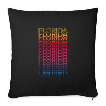Retro Nostalgic USA State - Rainbow Florida - Sofa pillowcase 17,3'' x 17,3'' (45 x 45 cm) - black - Front