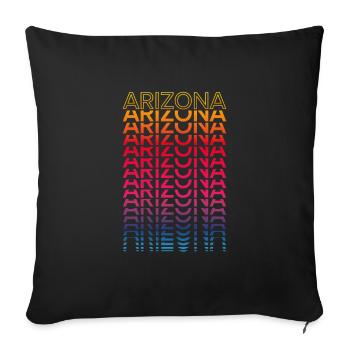 Retro Nostalgic USA État - Rainbow Arizona - Housse de coussin décorative 45 x 45 cm - noir - Devant