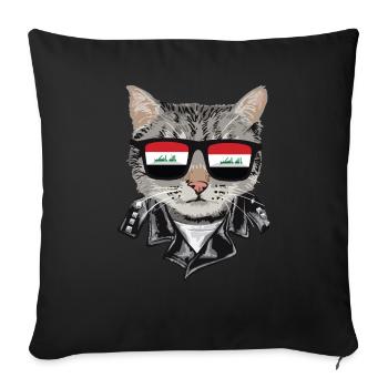 Cats -Iraq -Flag Sunglasses - Sofa pillowcase 17,3'' x 17,3'' (45 x 45 cm) - black - Front