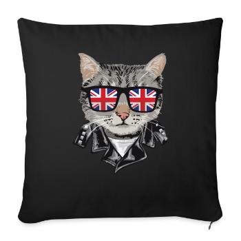 Cats Great Britain Flag Lunettes de soleil - Housse de coussin décorative 45 x 45 cm - noir - Devant