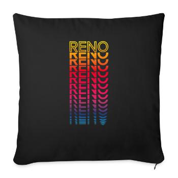 Retro Nostalgic USA City - Rainbow Reno - Sofa pillowcase 17,3'' x 17,3'' (45 x 45 cm) - black - Front