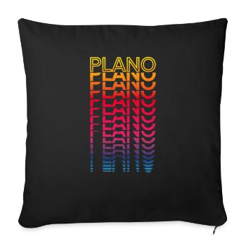 Retro Nostalgisch USA Stadt - Regenbogen Plano - Sofakissenbezug 45 x 45 cm - Schwarz - Vorne