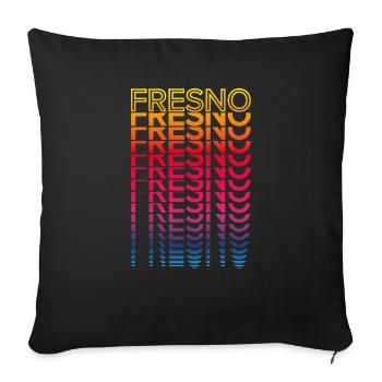 Retro Nostalgic USA City - Rainbow Fresno - Sofa pillowcase 17,3'' x 17,3'' (45 x 45 cm) - black - Front