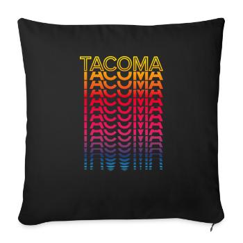 Retro Nostalgic USA City - Rainbow Tacoma - Housse de coussin décorative 45 x 45 cm - noir - Devant