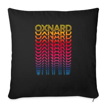 Retro Nostalgic USA City - Rainbow Oxnard - Housse de coussin décorative 45 x 45 cm - noir - Devant