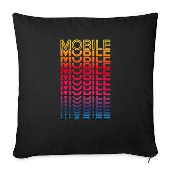 Retro Nostalgic USA City - Rainbow Mobile - Housse de coussin décorative 45 x 45 cm - noir - Devant