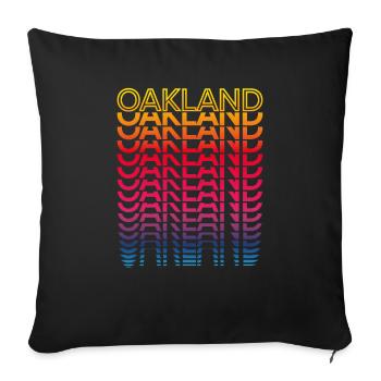 Retro Nostalgic USA City - Rainbow Oakland - Sofa pillowcase 17,3'' x 17,3'' (45 x 45 cm) - black - Front