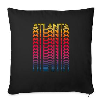 Retro Nostalgic USA City - Rainbow Atlanta - Housse de coussin décorative 45 x 45 cm - noir - Devant