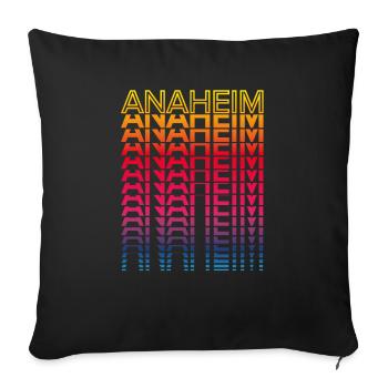 Retro Nostalgic USA City - Rainbow Anaheim - Housse de coussin décorative 45 x 45 cm - noir - Devant
