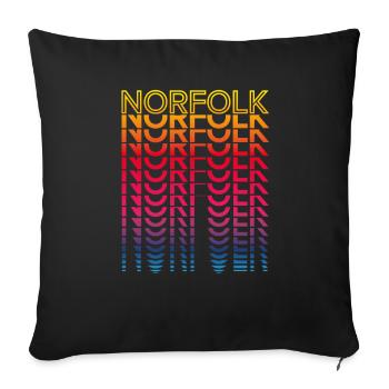 Retro Nostalgic USA City - Rainbow Norfolk - Housse de coussin décorative 45 x 45 cm - noir - Devant