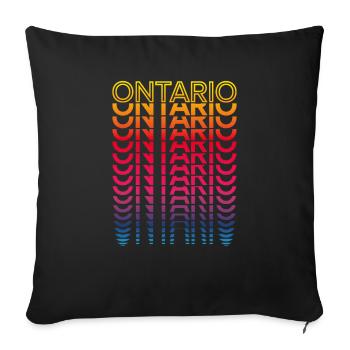 Retro Nostalgic USA City - Rainbow Ontario - Sofa pillowcase 17,3'' x 17,3'' (45 x 45 cm) - black - Front