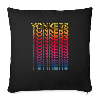 Retro Nostalgisch USA Stadt - Regenbogen Yonkers - Sofakissenbezug 45 x 45 cm - Schwarz - Vorne