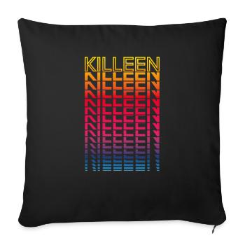 Retro Nostalgic USA City - Rainbow Killeen - Housse de coussin décorative 45 x 45 cm - noir - Devant