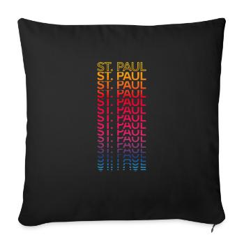 Retro Nostalgic USA City - Rainbow St. Paul - Housse de coussin décorative 45 x 45 cm - noir - Devant