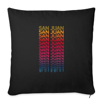 Retro Nostalgic USA City - Rainbow San Juan - Sofa pillowcase 17,3'' x 17,3'' (45 x 45 cm) - black - Front