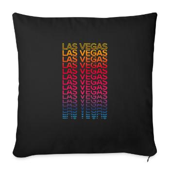 Retro Nostalgic USA City - Rainbow Las Vegas - Housse de coussin décorative 45 x 45 cm - noir - Devant