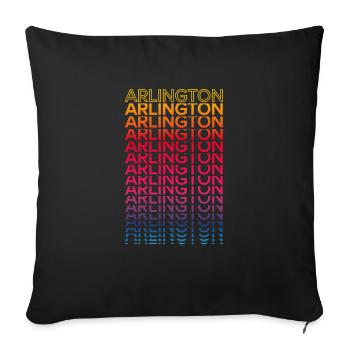 Retro Nostalgic USA City - Rainbow Arlington - Sofa pillowcase 17,3'' x 17,3'' (45 x 45 cm) - black - Front